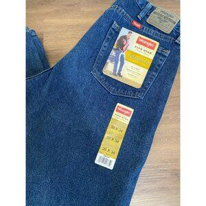 Mens Wrangler Relaxed Fit Blue Denim Jeans Size 36W X 34L Western Work
